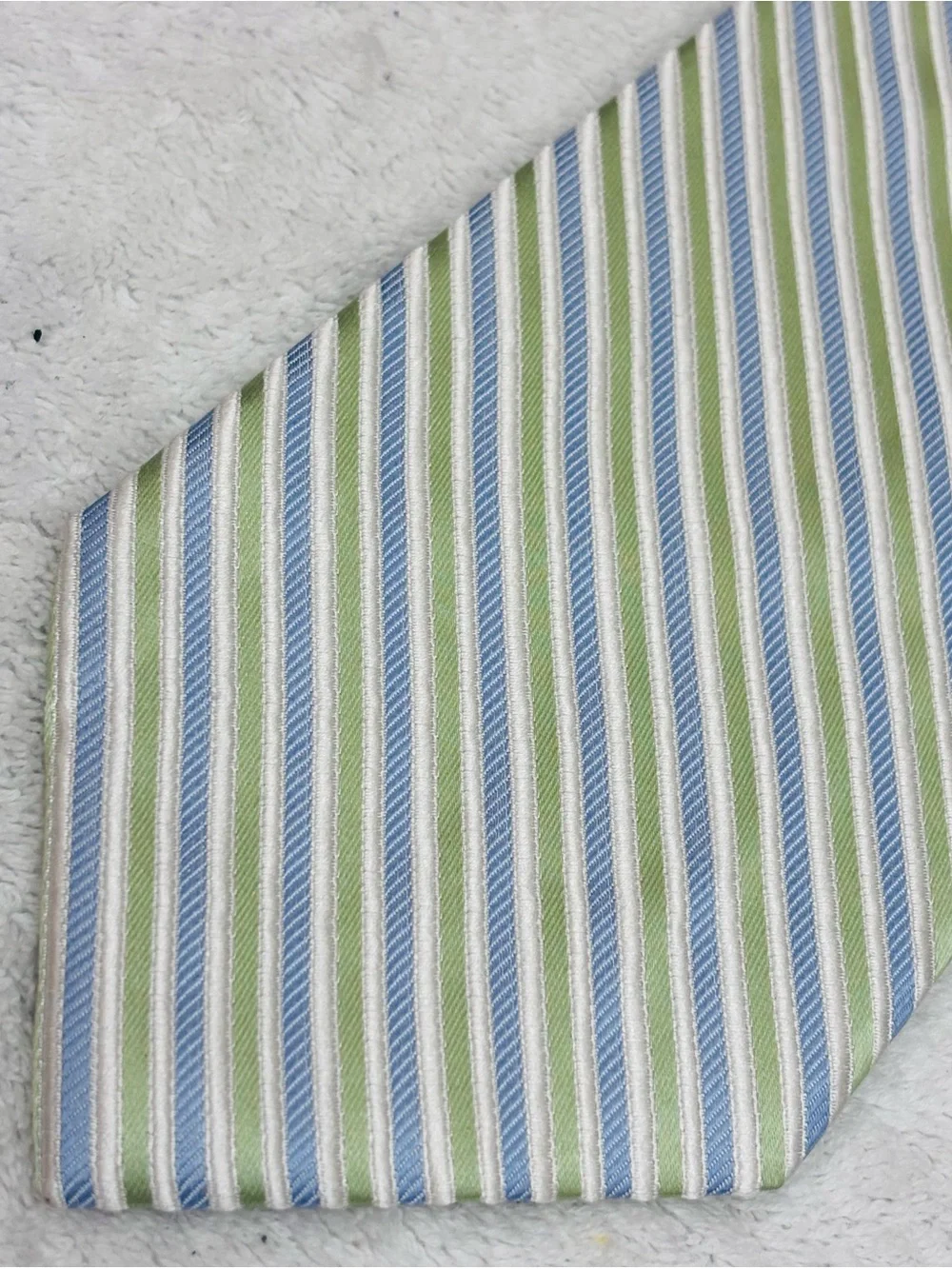 Striped Blue and Green Men's Tie